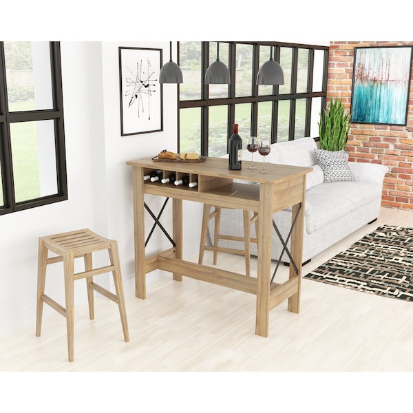 Multi Purpose Pub/Home Office Table 47.2 in. W Rectangular Amaretto